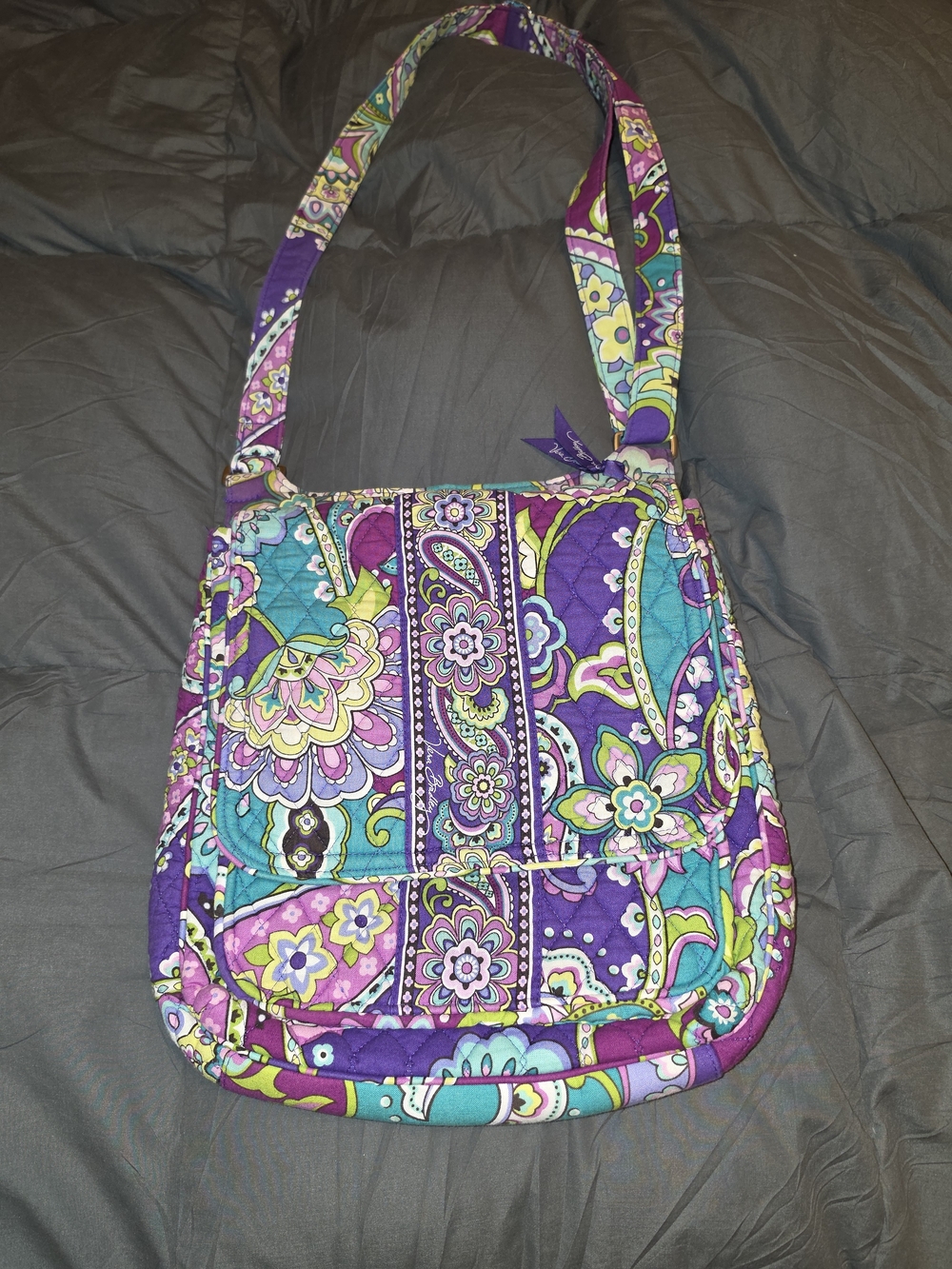 Vera Bradley Purple & Teal Quilted Floral Crossbody